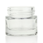 Luxury OEM 10g Clear Glass Cosmetic Jars Gold Cover Clear For Cream