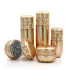 Round 30g 50g Glass Cosmetic Container Gold Stamping Embossment