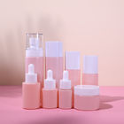 30ml 20ml 15ml Pink Cosmetic Glass Bottle Set Glass Dropper Bottle