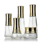 30ml 100ml 120ml Cosmetic Container Packaging Clear Glass With Gold Cap