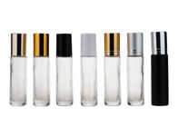 Perfume 10ml Clear Glass Roller Bottles With Gold Silver Aluminum Cap