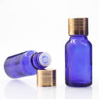 Massage Oil 15ml Glass Boston Round Bottles With Dropper Cap Blue Color