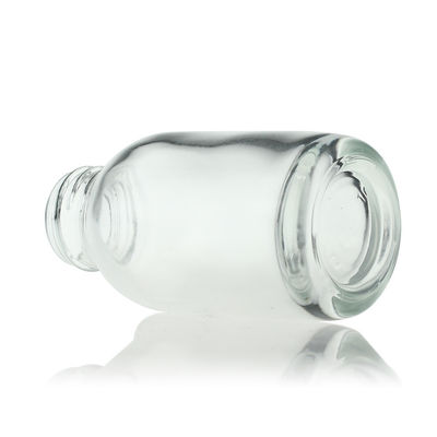 Empty Clear Serum Dropper Bottles Round 50ml Frosted Glass Serum Bottle