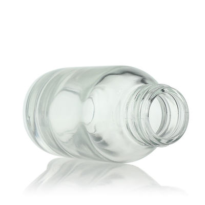 Empty Clear Serum Dropper Bottles Round 50ml Frosted Glass Serum Bottle