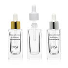Wholesale  Cosmetic Packaging Skin Care 50ml Glass Dropper square Bottles Glass Serum Bottle