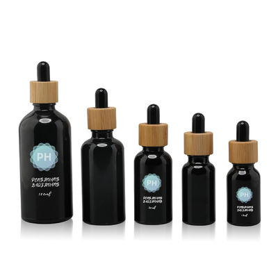 Round 5ml Bamboo Black Essential Oil Dropper Bottle