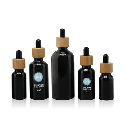 Round 5ml Bamboo Black Essential Oil Dropper Bottle