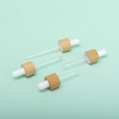 Green Bamboo Essential Oil Dropper Bottle aluminum and plastic Collar