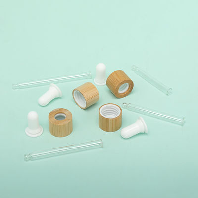 Green Bamboo Essential Oil Dropper Bottle aluminum and plastic Collar
