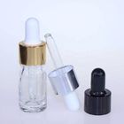 Transparent Gold 0.16OZ Oil Dropper Glass Bottle For Essential Water