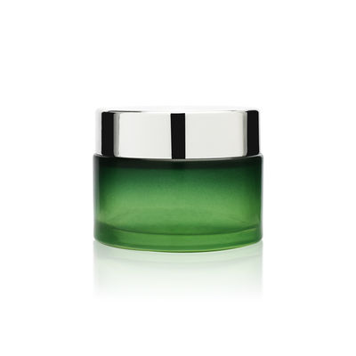 Matte Cosmetic Packaging Set Reusable Green Round Shape 60ml 120ml