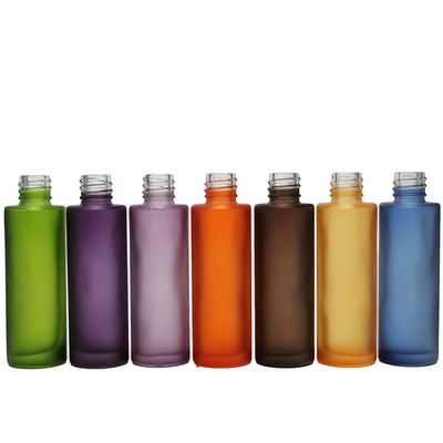 Color Frosted 50ml Empty Serum Dropper Glass Bottle Packaging For Oil
