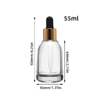 Cosmetic Dropper Round Serum 50ml Glass Bottle Frosted Empty Clear 55ml