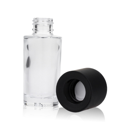 Black Cap Liquid Foundation Glass Bottle Transparent 30ml