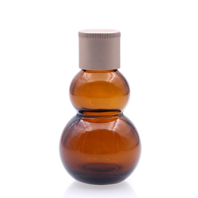 Glass Essential Oil Bottle Amber color Cucurbit Shaped