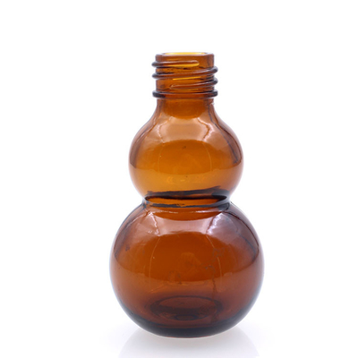 Glass Essential Oil Bottle Amber color Cucurbit Shaped