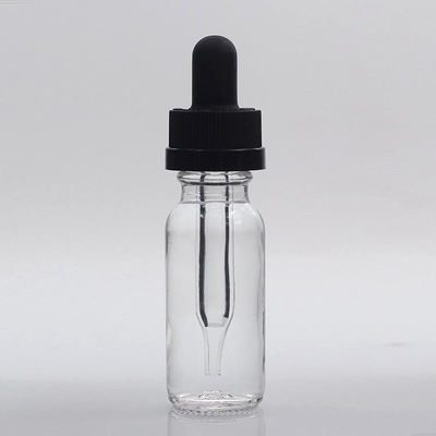 15ml Boston Glass Bottles Clear Round Color Logo Customized For Massage Oil