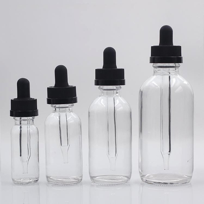 15ml Boston Glass Bottles Clear Round Color Logo Customized For Massage Oil