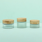 Face Cream Packaging Glass Cosmetic Cream Jar 30g With Screw Bamboo Cap