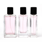 Refillable Empty Spray Perfume Glass Bottle 30ml 50ml 100ml Square With Atomi