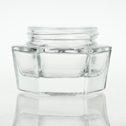 Transparent Skincare Cream Glass Cosmetic Jar 30g With Acrylic Cap And Cover