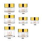 Round Cream Glass Jars Transparent Skin Care Packaging 15g-100g