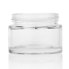 Round Cream Glass Jars Transparent Skin Care Packaging 15g-100g