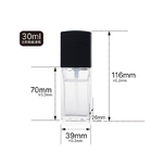 Square Shaped 30ml Empty Liquid Foundation Glass Bottle With Gold Top Pump
