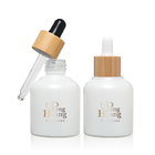 Cosmetic Serum Essential Oil Glass Bottle 30ml Empty Bamboo Dropper
