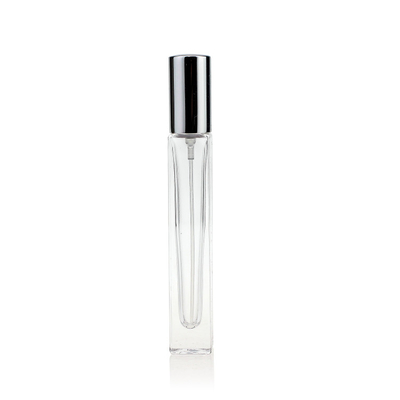 Cosmetic Perfume Spray Bottle Square Clear 5ml 10ml With Thick Bottom Silver Cap