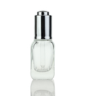 30ml Rectangle Square Clear Glass Serum Dropper Bottle Makeup Container S028B