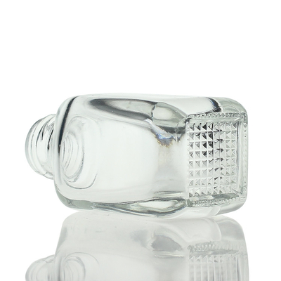 30ml Rectangle Square Clear Glass Serum Dropper Bottle Makeup Container S028B