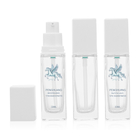 Transparent 30ml 1oz Foundation Glass Bottle Pump Spray Cap Skin Care