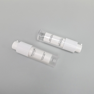 Airless Round Shape Double Wall PET Plastic Bottle 15ml 30ml 50ml Transparent