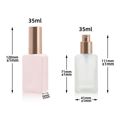 35ml Liquid Foundation Bottles Gold Square Skin Care Cosmetic Packaging