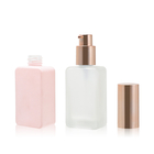 30ML Empty Foundation Glass Bottle Square Clear Frosted Cosmetic Packaging