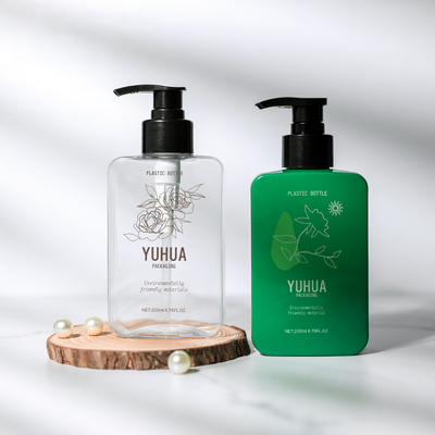 200ml Rectangular PET Bottle With Lotion Pump Customized Color