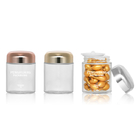 Round 100g Capsule Glass Container With Rose Golden Cap Sliver Cap Glass Jar Packaing