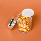 Round 100g Capsule Glass Container With Rose Golden Cap Sliver Cap Glass Jar Packaing
