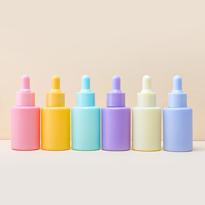 Sky Blue Color Glass Serum Dropper Bottles Hair Oil Packaging 30ml