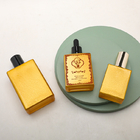 Lucury Glass Golden Serum Dropper Bottles Perfume Oil Packaging Logo Custom 50ml 100ml 120ml