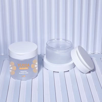 180g Custom Logo Wide Mouth Round Plastic Packaging Body Scrub Jar With Screw Cap