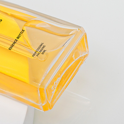 30ml Glass Bottle Packaging Glass Square Shape Serum Bottles With Dropper