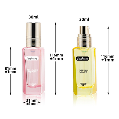 Golden Pump Lotion Glass Bottles Blue Pink Green Amber Semi Color Transparent 30ml