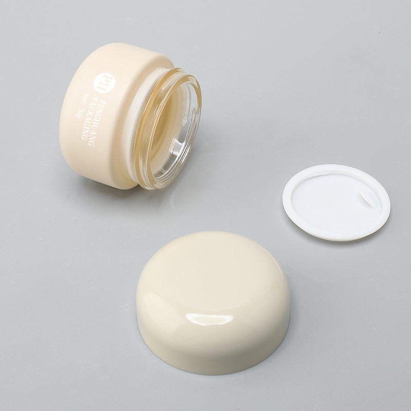 Custom Matte Printed Cosmetic Glass Jars With Screw Caps Eye Cream Lip Balm Cream Jar
