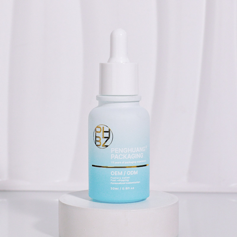 Customized 1oz 30ml Glass Serum Dropper Bottles With Logo For Face Care Oil