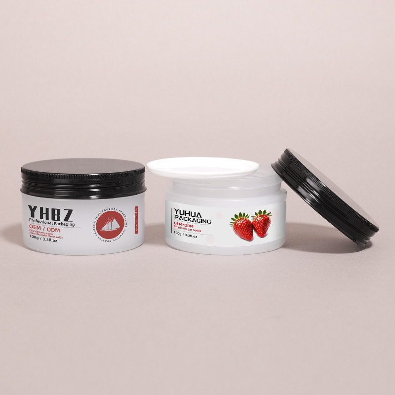 Customizable Round Plastic Cream Jars For Skincare Packaging Body Butter Jar With Screw Cap
