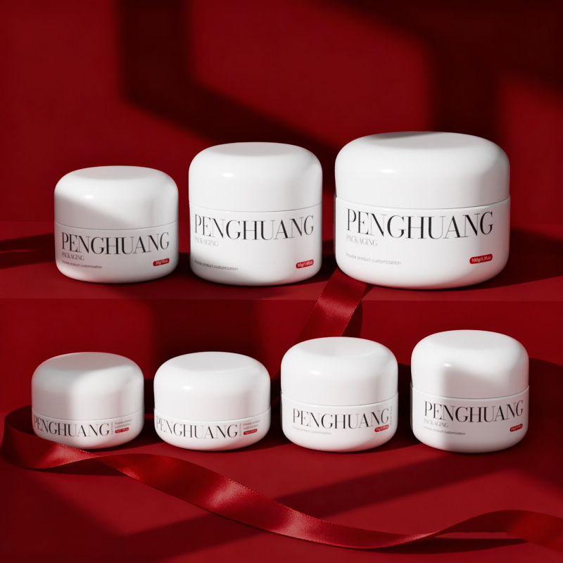 Custom Cream Glass Jars for Lip Balm in White/Transparent/Custom with Customized Logo and Custom Color/Printing