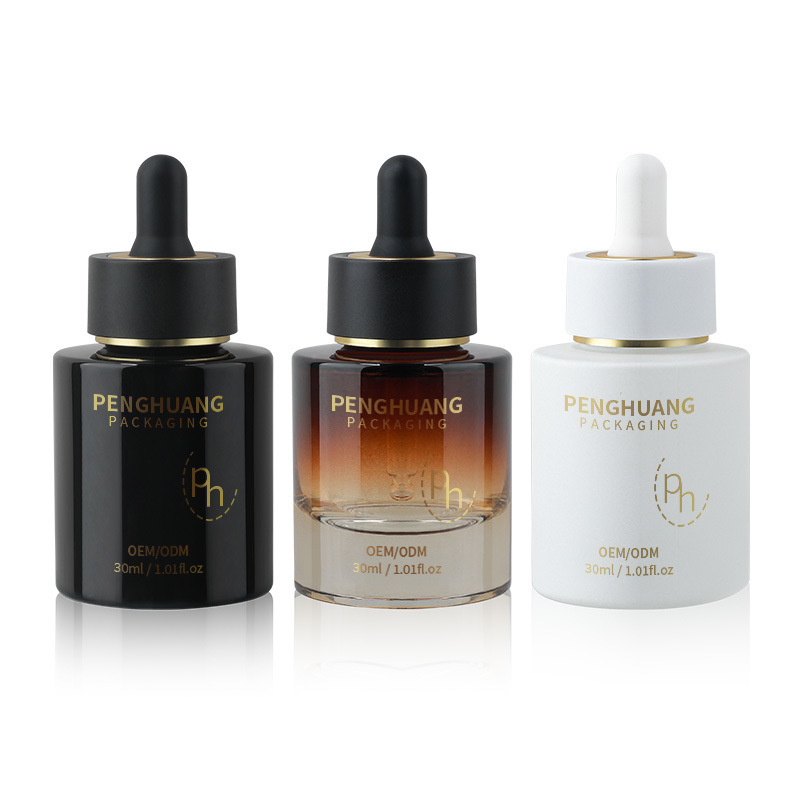 Round Glass Dropper Bottle with Customized Logo According To Customer Requirements