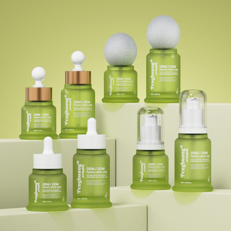 Essence oil serum bottle featuring hot stamping printing offering stylish cosmetic packaging and skincare product appeal